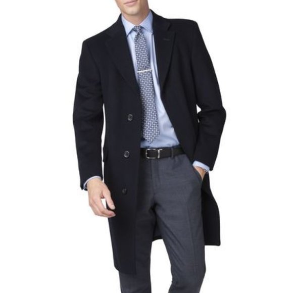 TM Lewin Chesterfield overcoat Navy size 36S - Picture 2 of 16